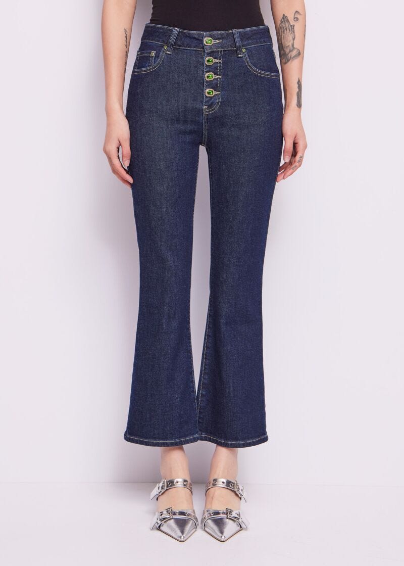 Flared Jeans in Cotton blend