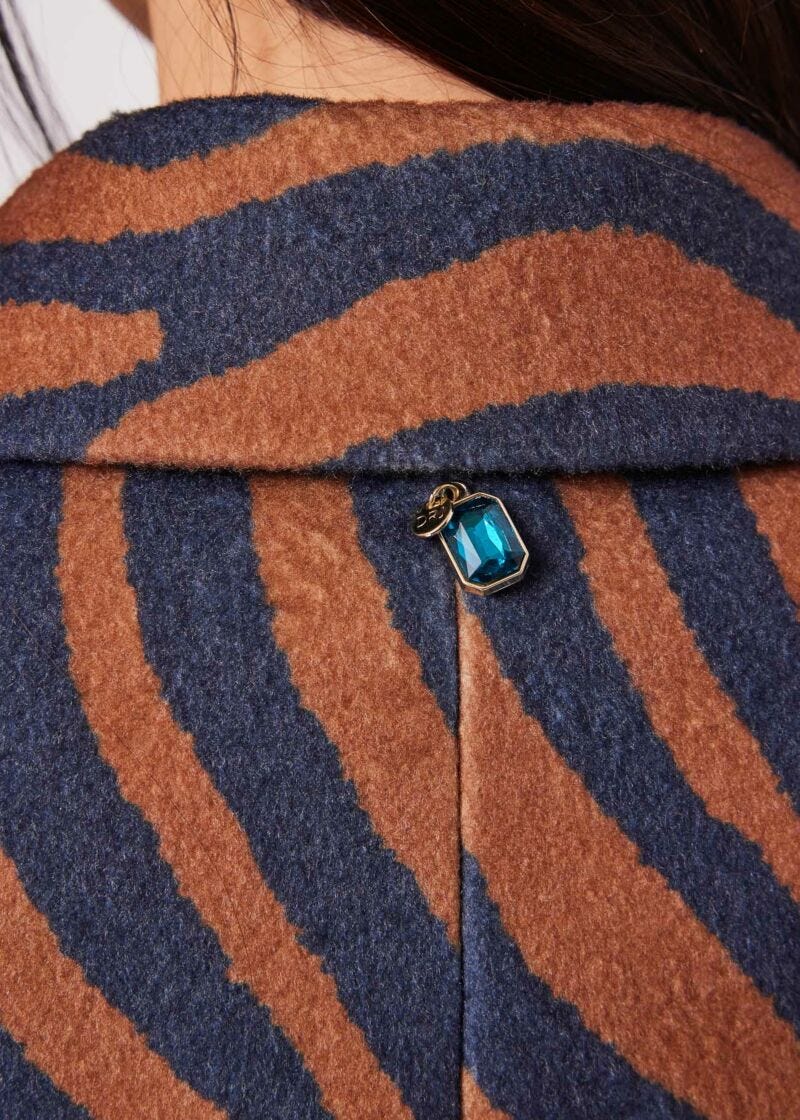 Double-breasted print coat