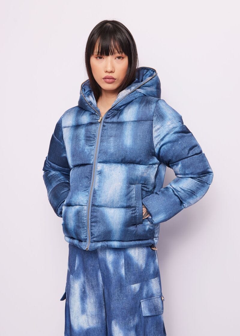 Printed nylon down jacket