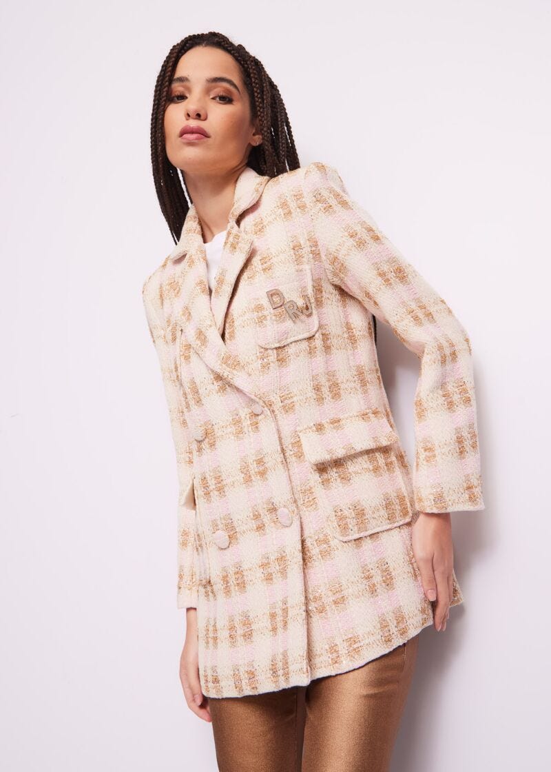Cotton-blend bouclé coat