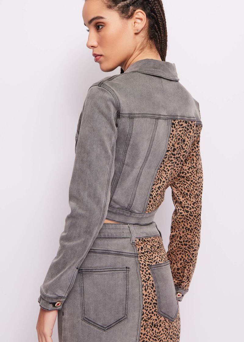 Printed denim jacket