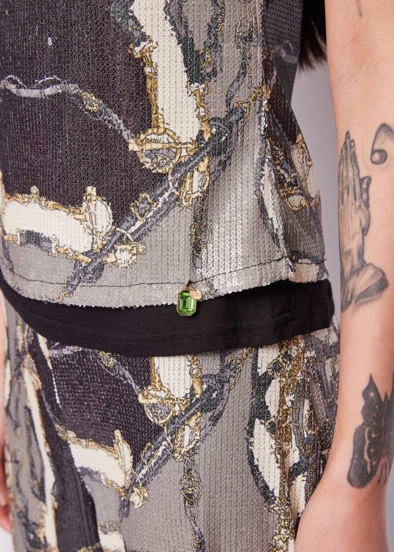 Printed jersey top