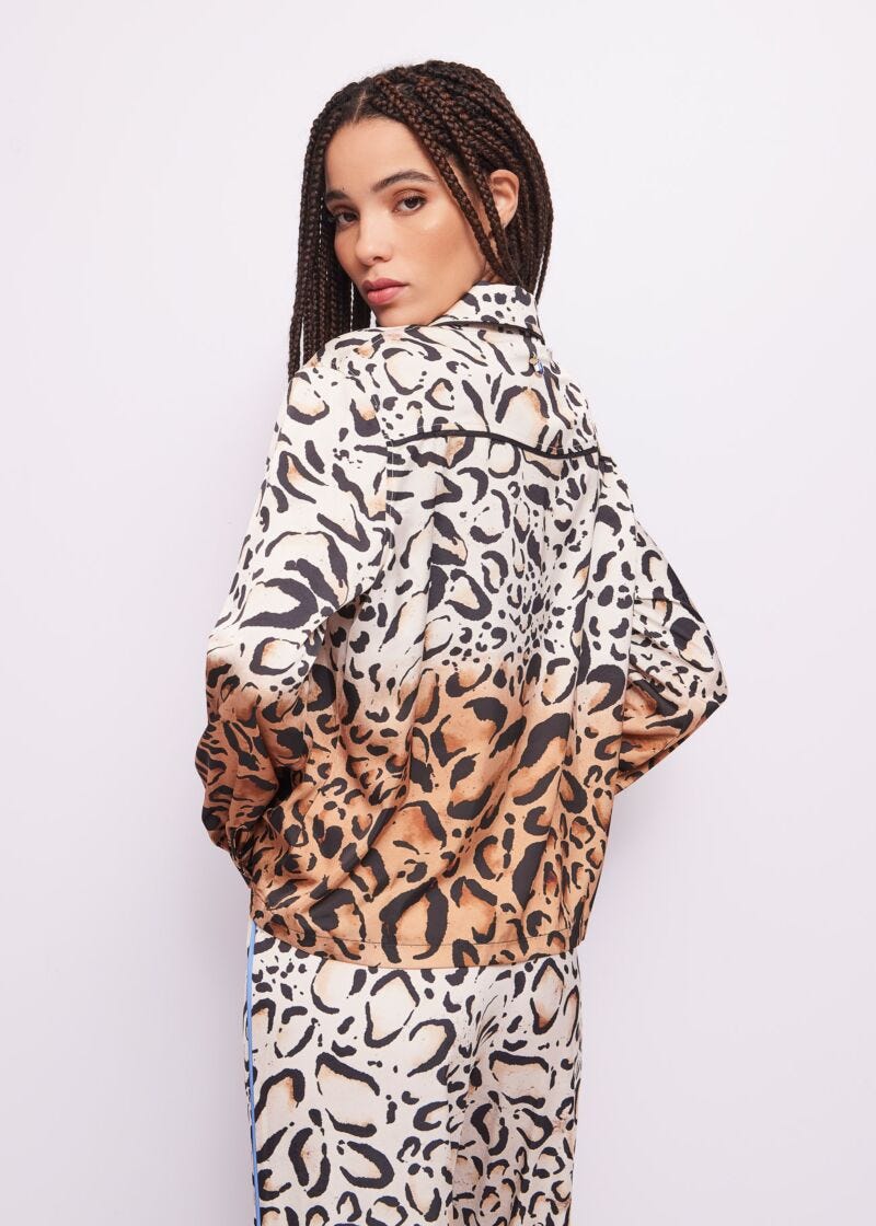 Camicia animalier in raso