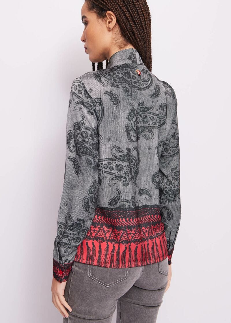 Printed satin shirt