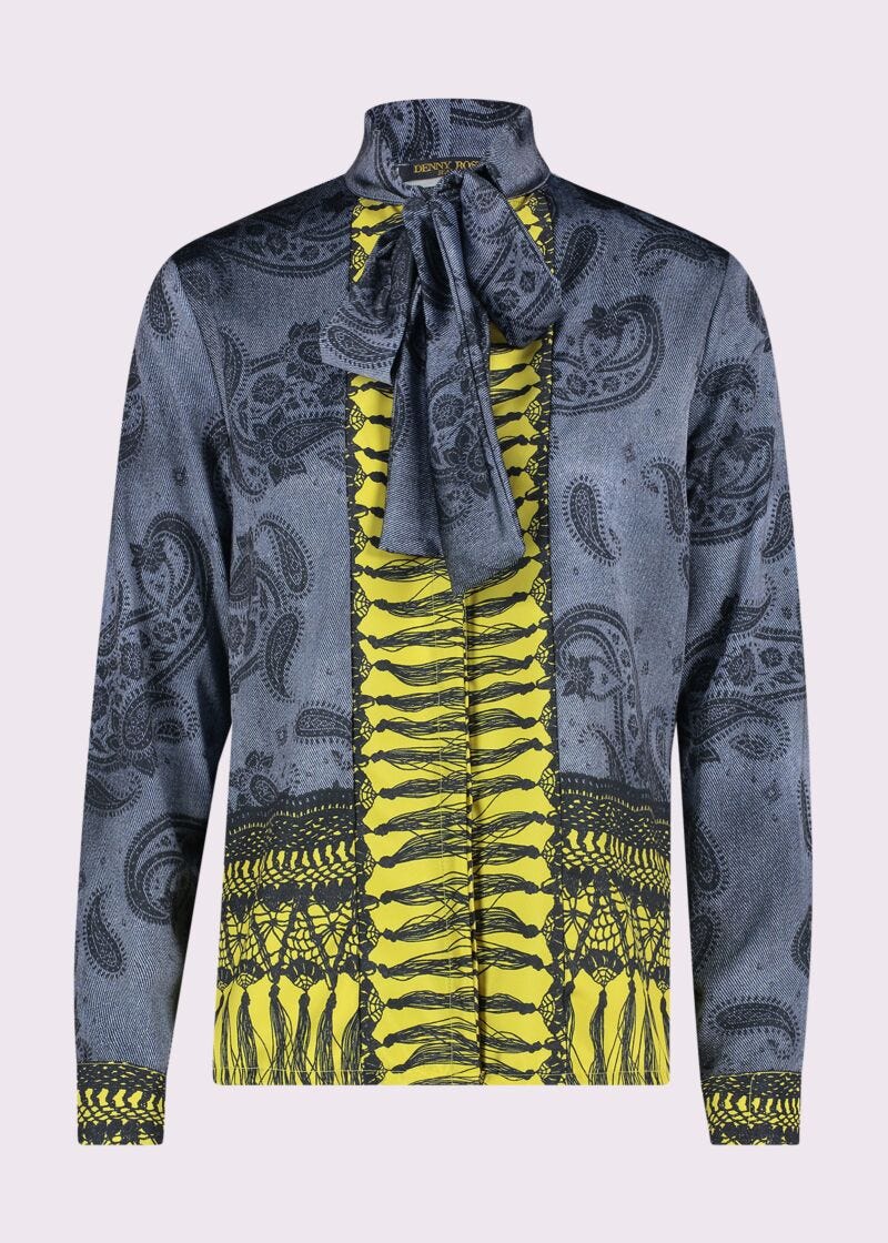 Printed satin shirt