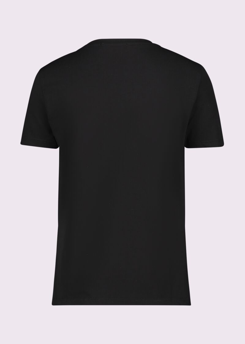 Black printed cotton t-shirt