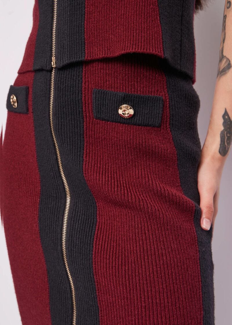 Gonna in maglia con zip