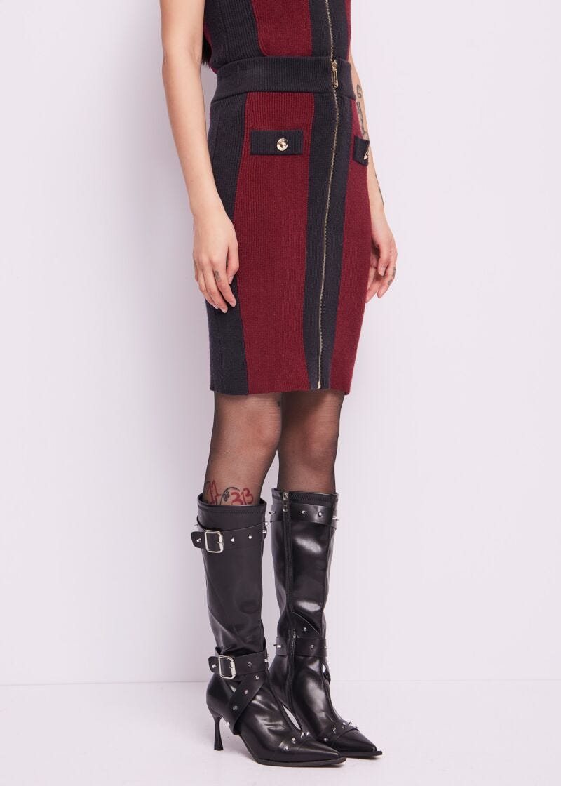 Gonna in maglia con zip