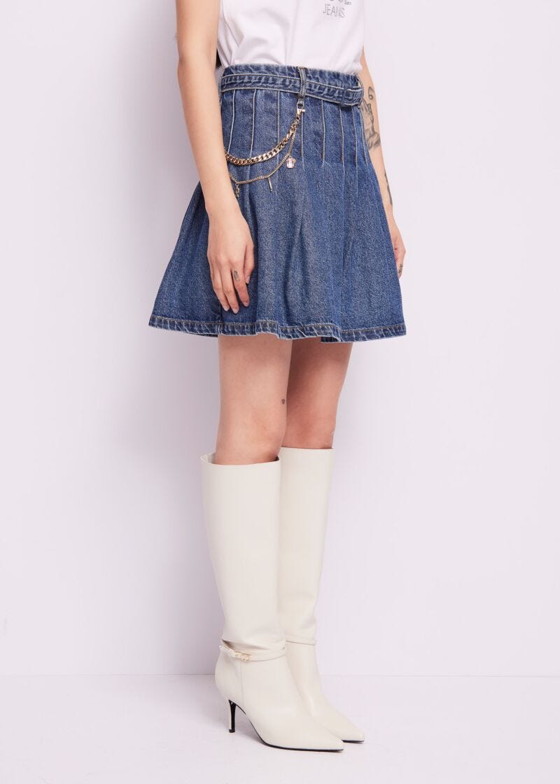 Minigonna in denim di cotone