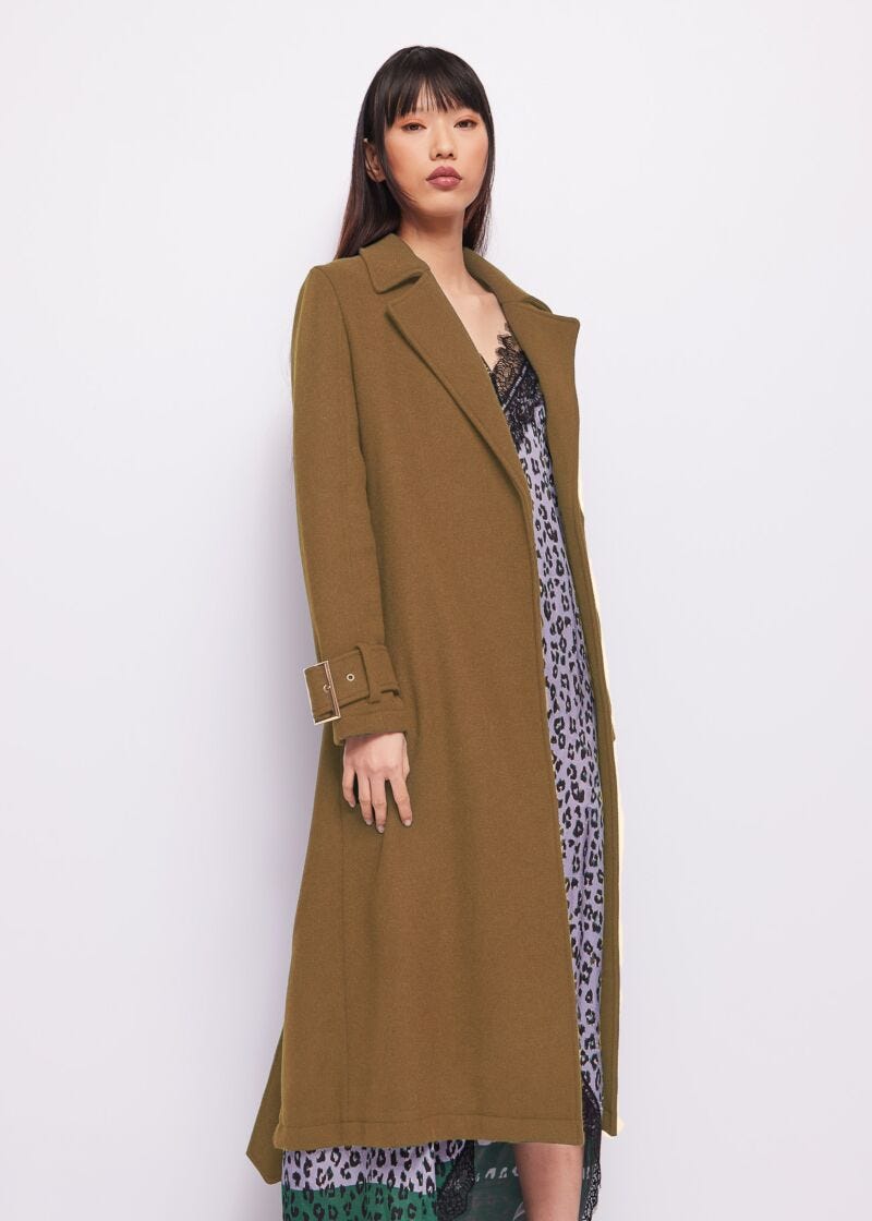 Beige wool blend coat