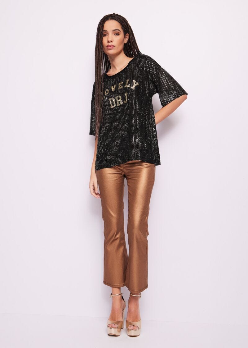Tulle t-shirt with sequins
