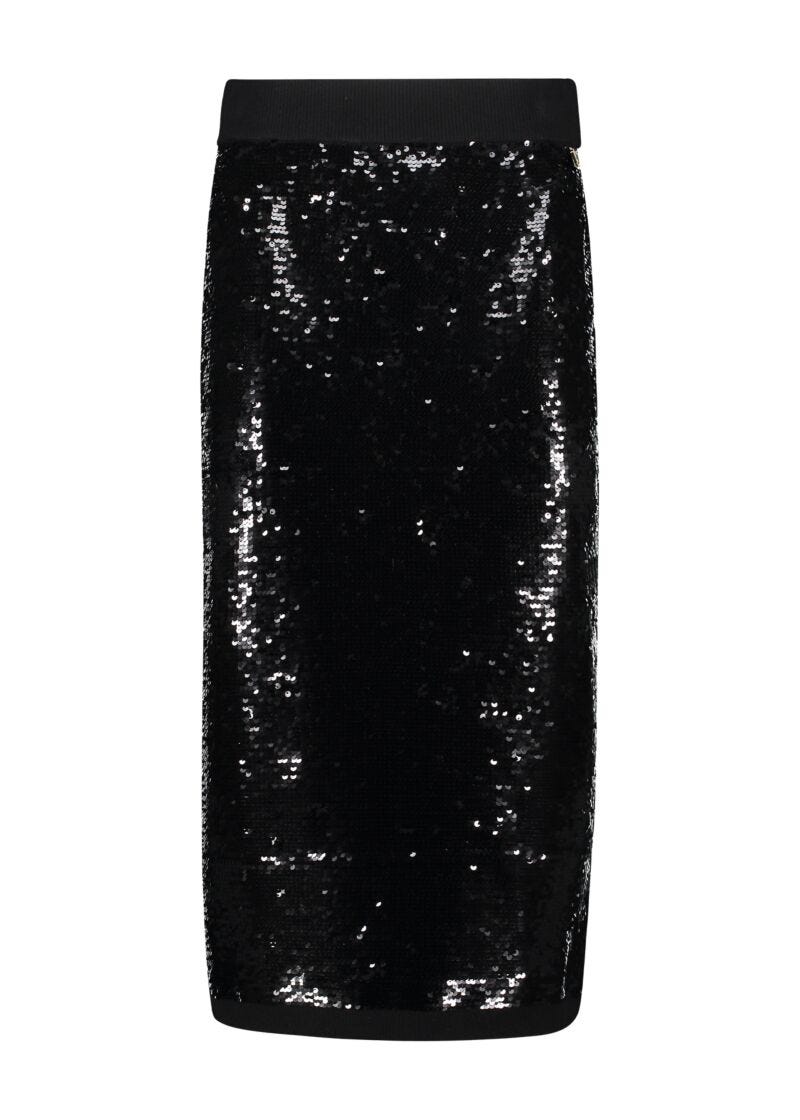 Gonna in maglia con paillettes