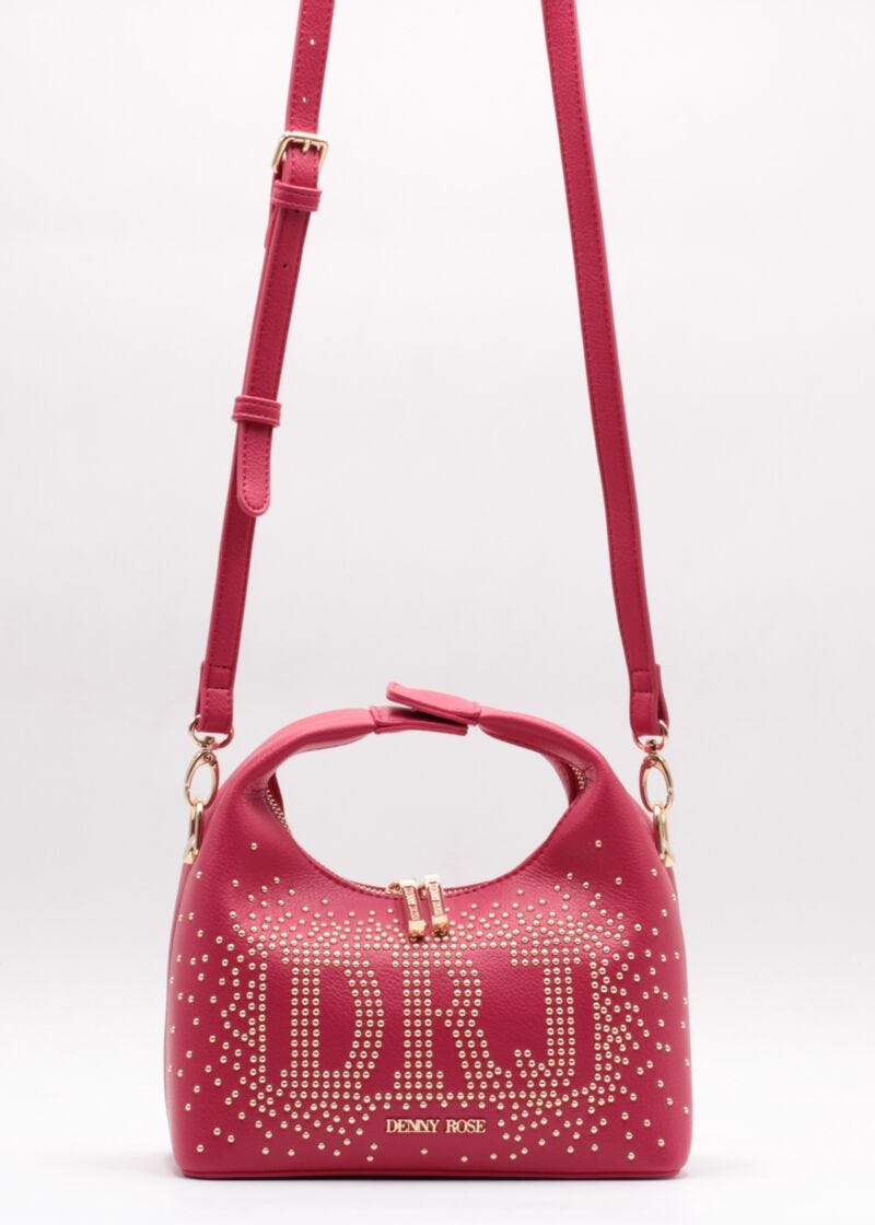 Borsa crossbody in similpelle con borchie