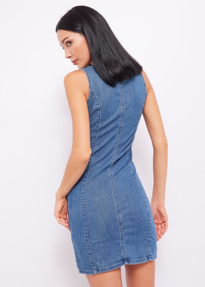 Vestito in denim con stampa