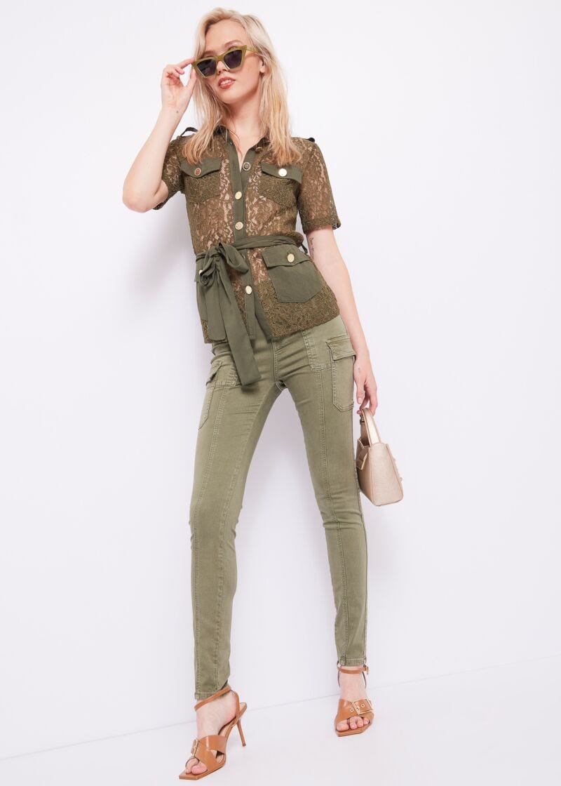 Skinny cargo trousers