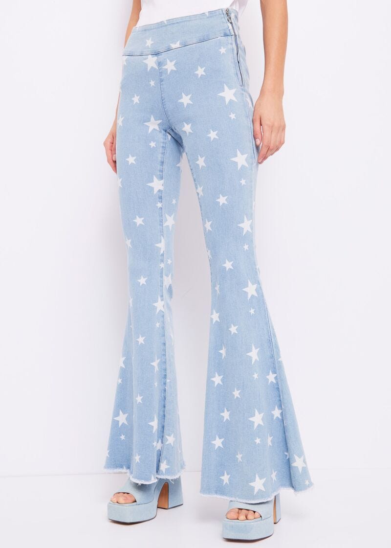 Flared jeans with stars