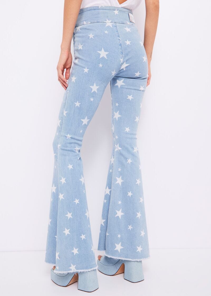 Jeans flare con stelle