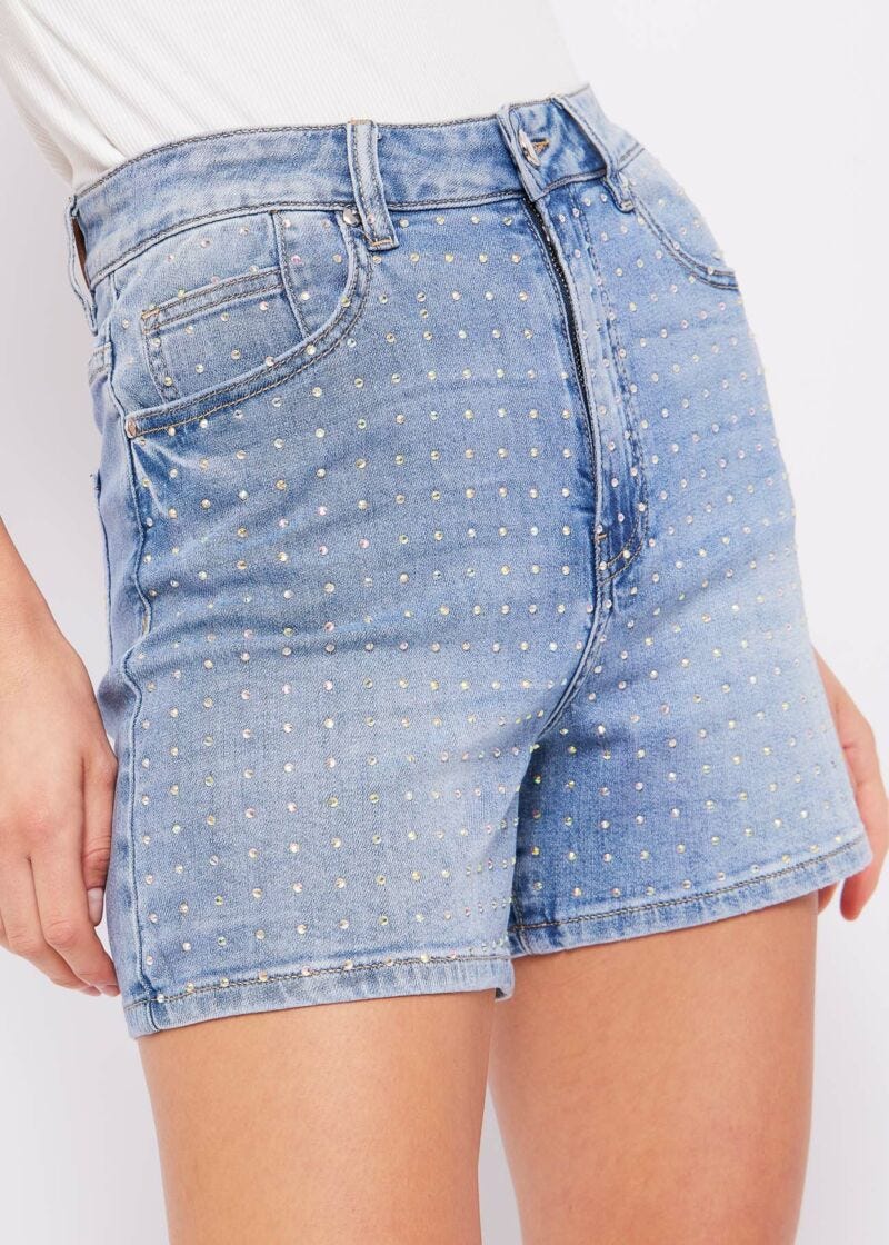 Shorts with rhinestones