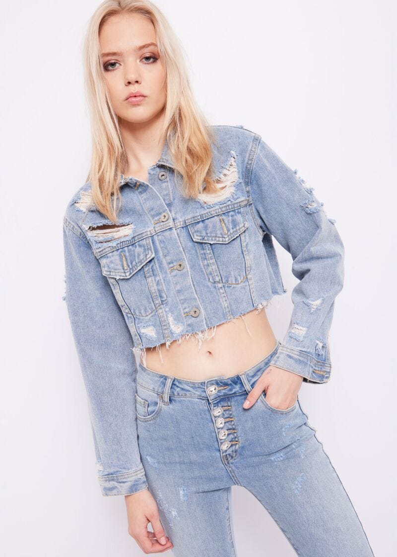 Cropped denim jacket