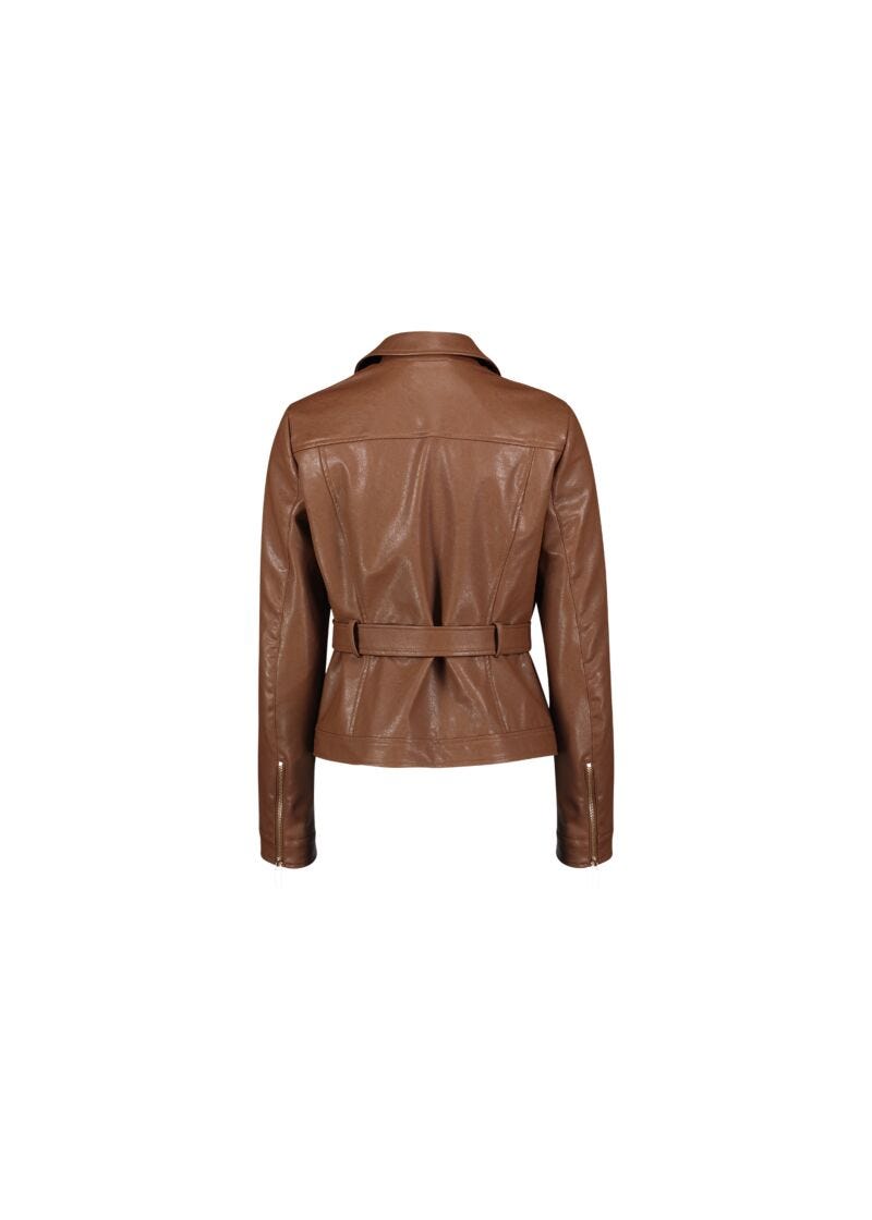 Faux-leather biker jacket