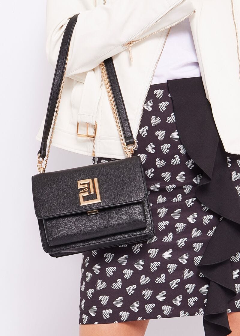 Faux-leather crossbody bag