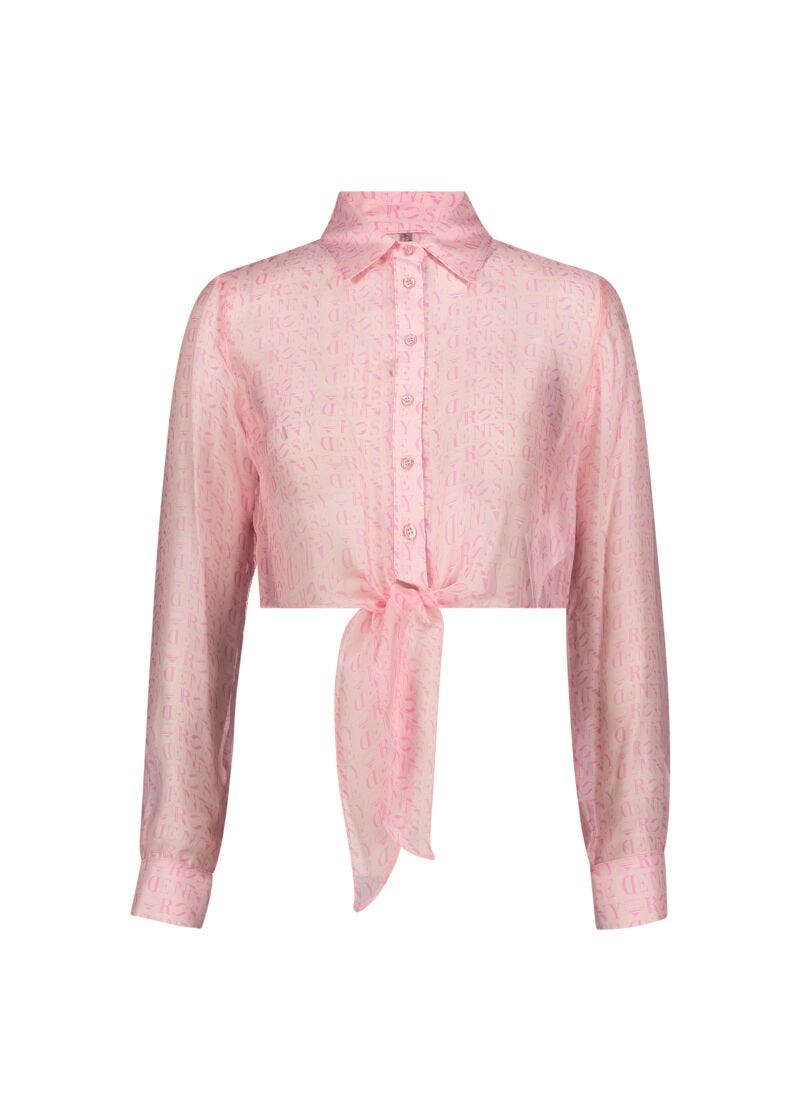 Camicia in chiffon con logo