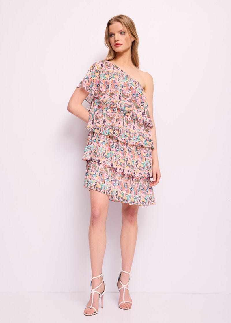 Printed georgette mini dress