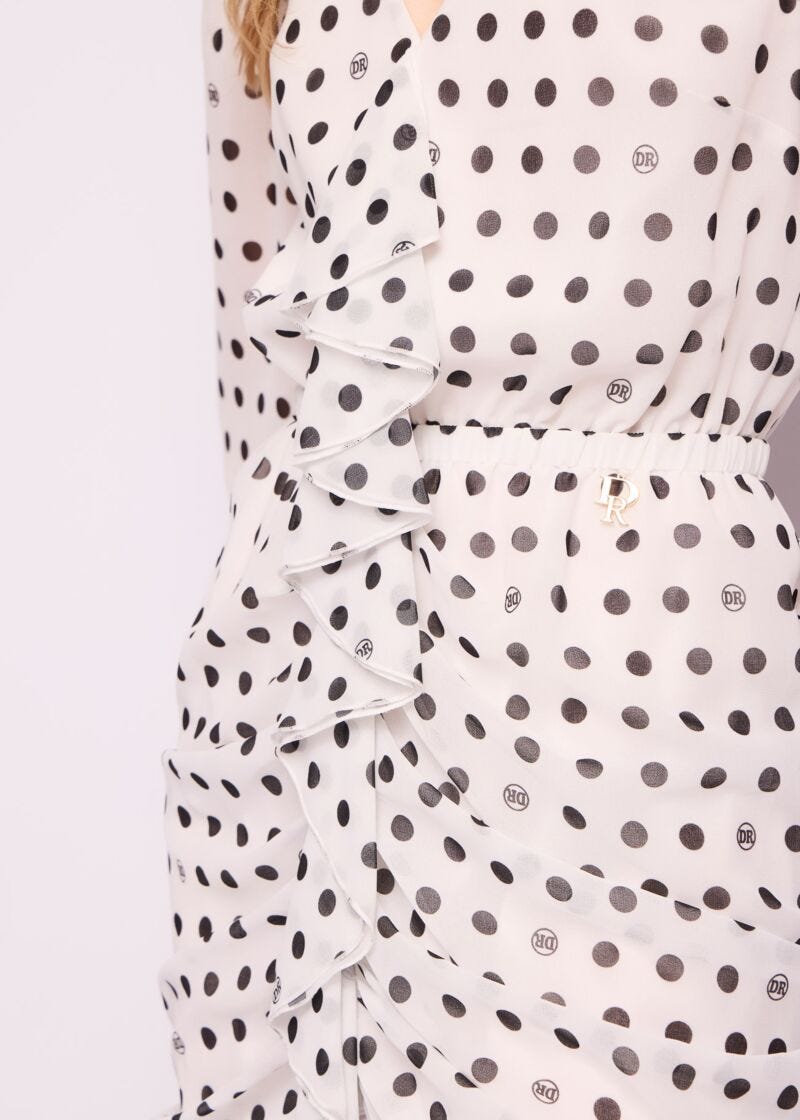 Mini abito in georgette a pois