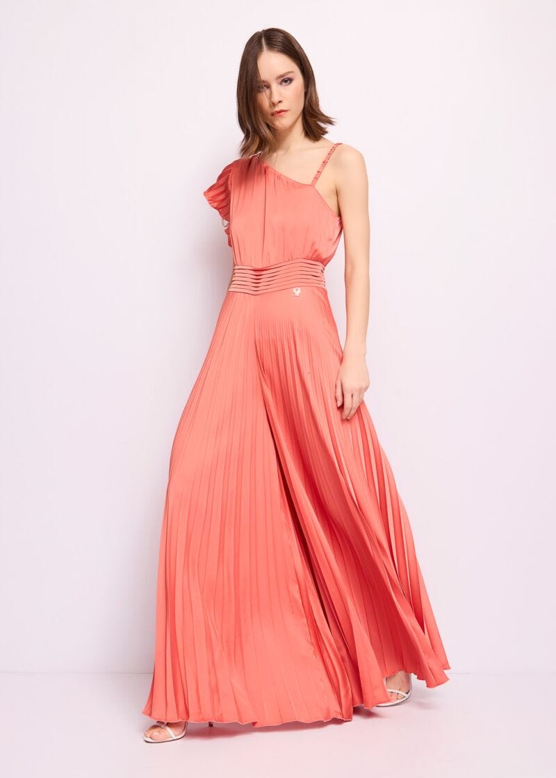 Pleated georgette jumpsuit