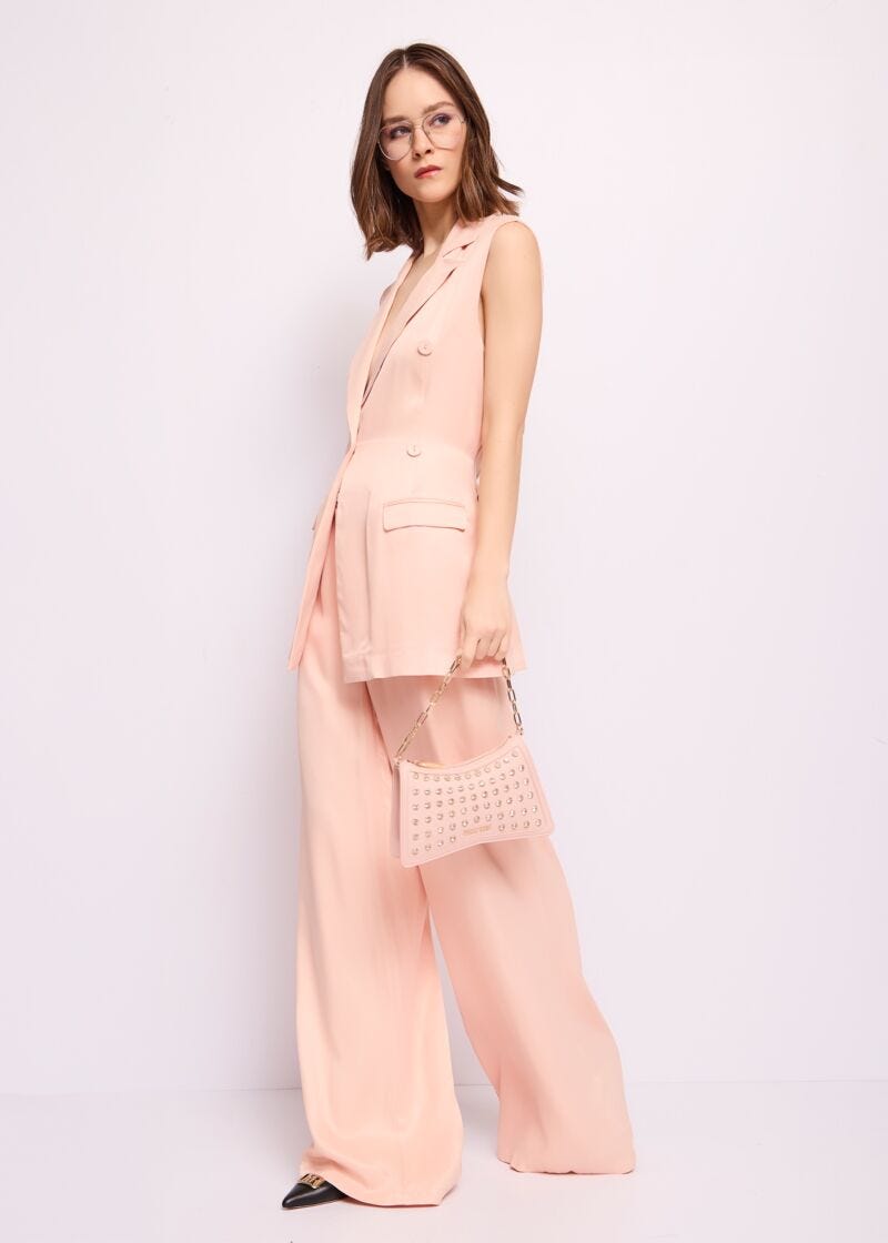 Satin palazzo trousers