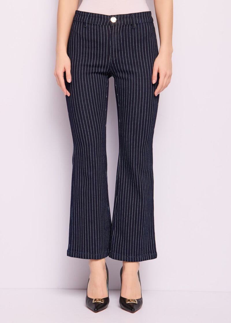 Jeans in cotone gessato