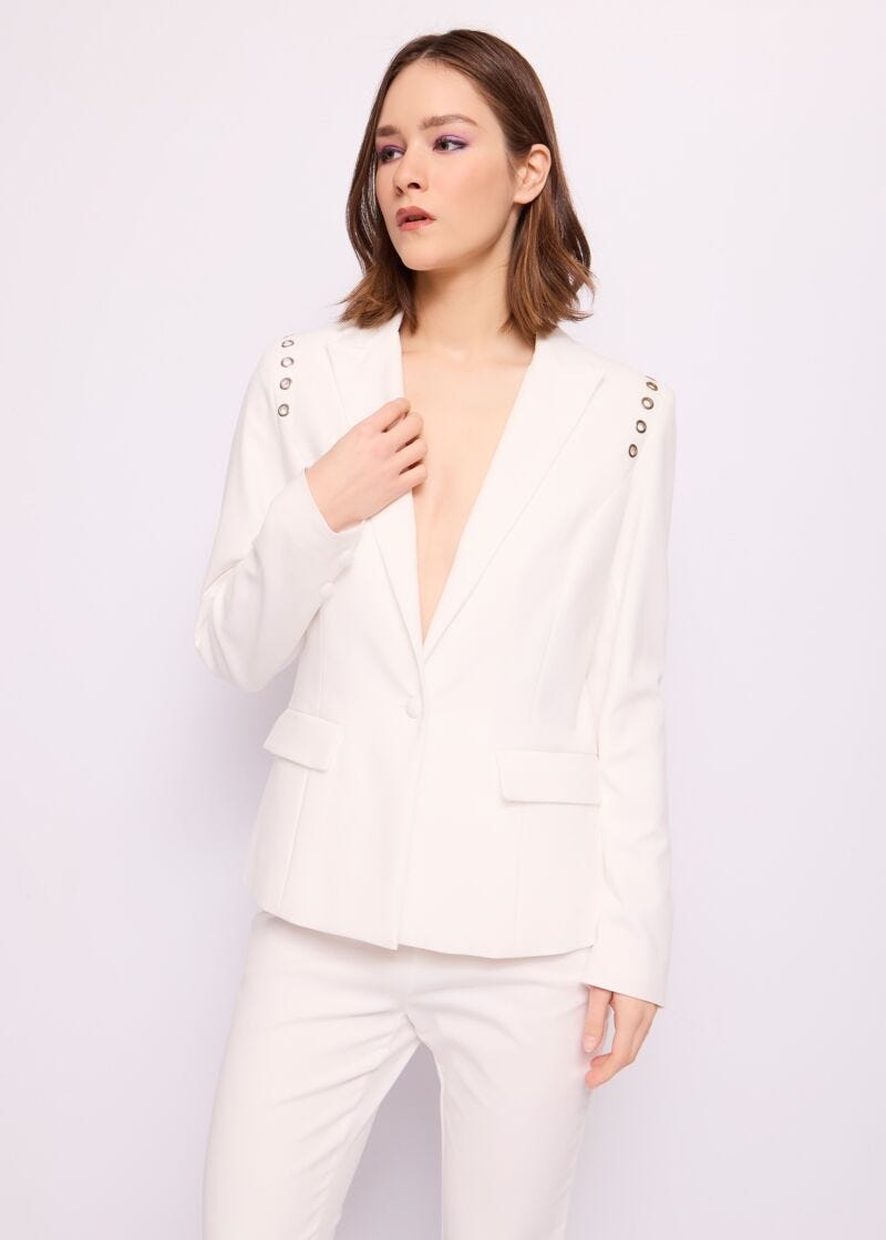 Blazer bianco in cotone