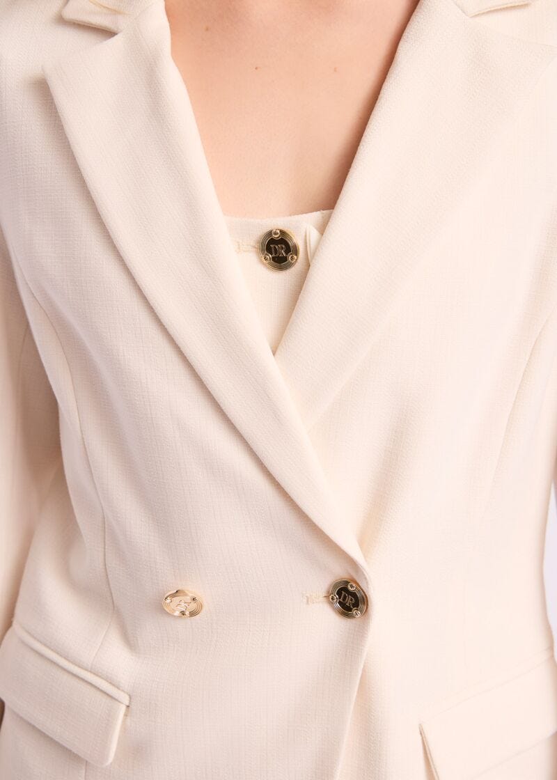 White double-breasted blazer