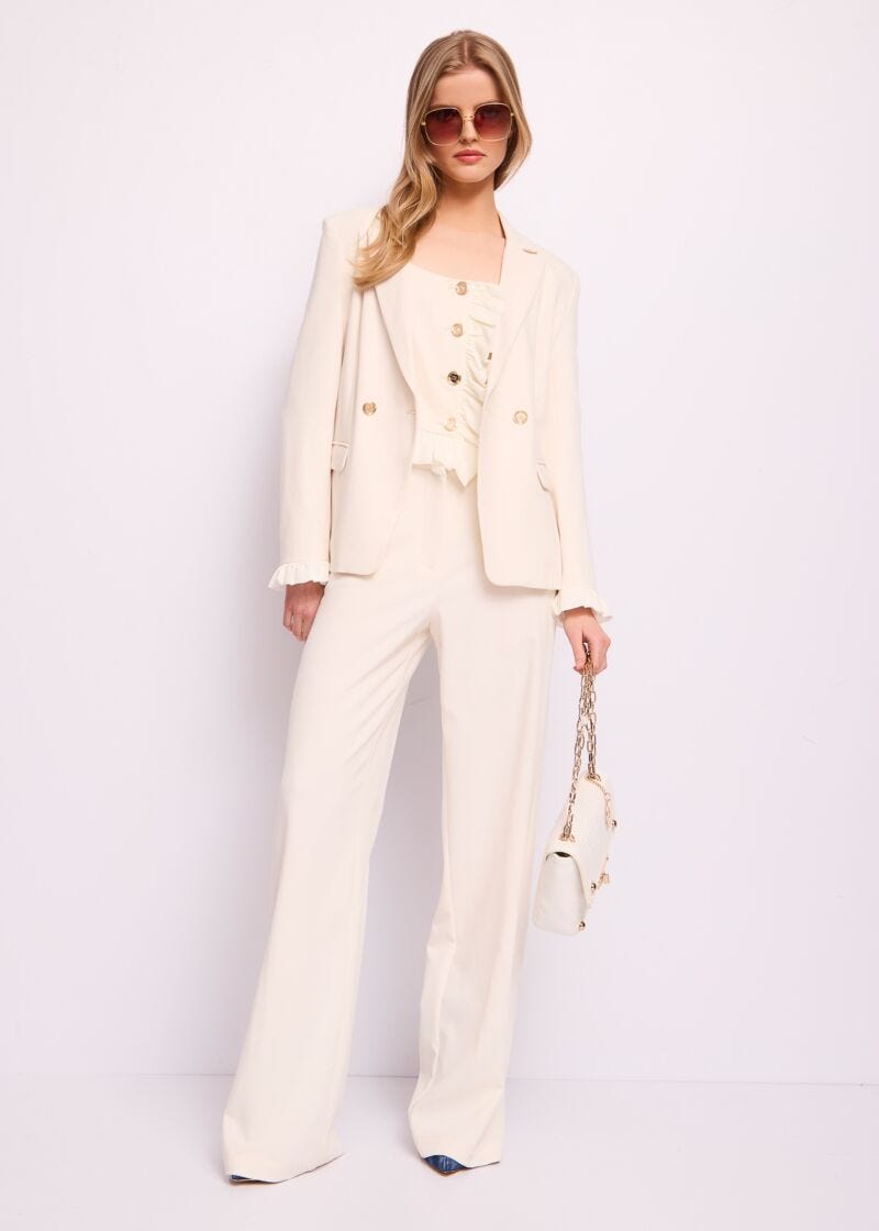White double-breasted blazer