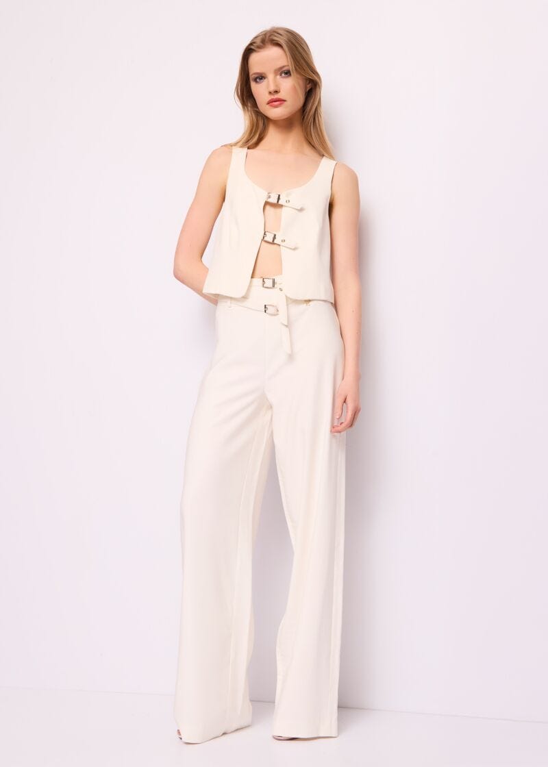 White vest with buckles