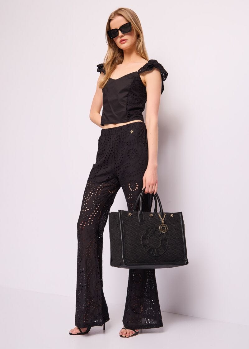 Top nero in cotone