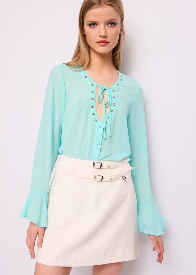 Blusa verde in georgette
