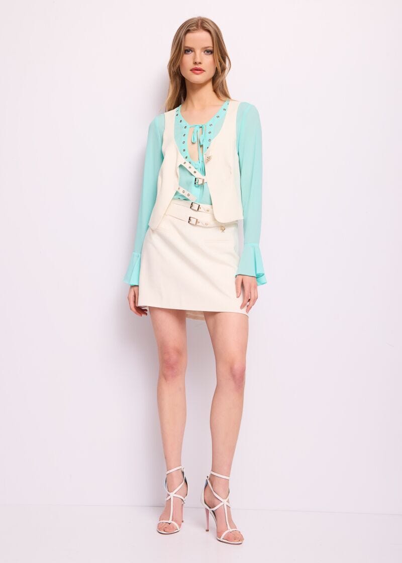 Blusa verde in georgette