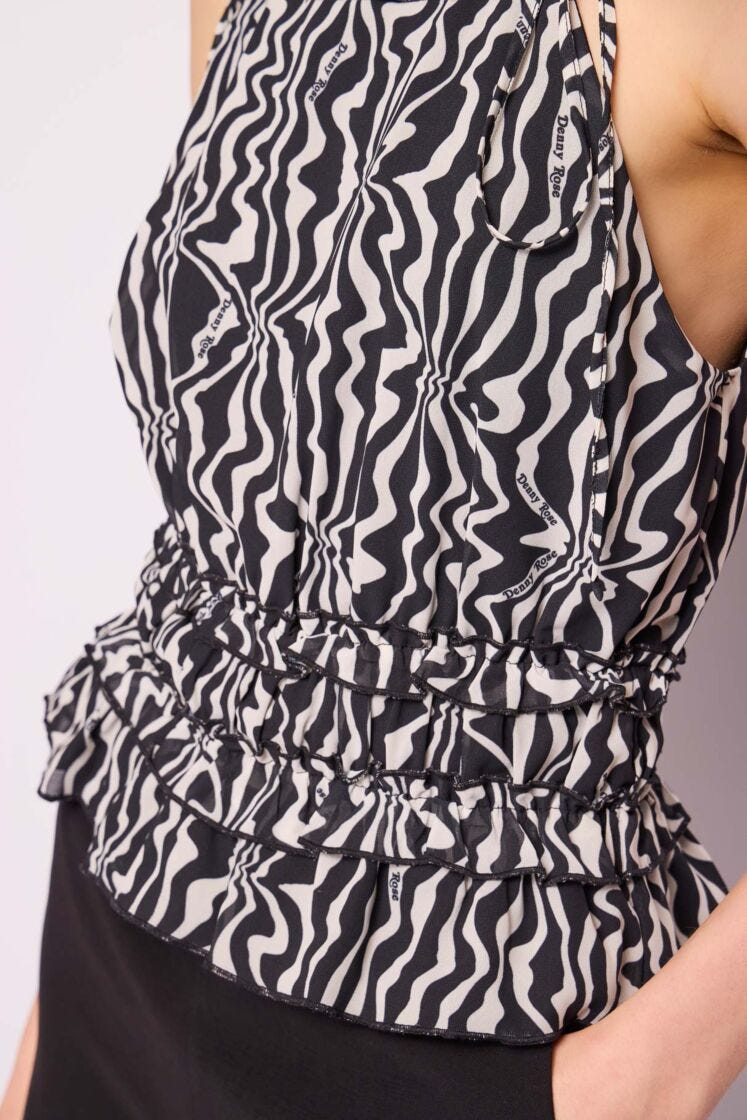 Blusa de georgette estampada