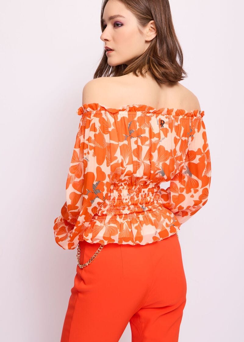 Blusa in georgette stampata