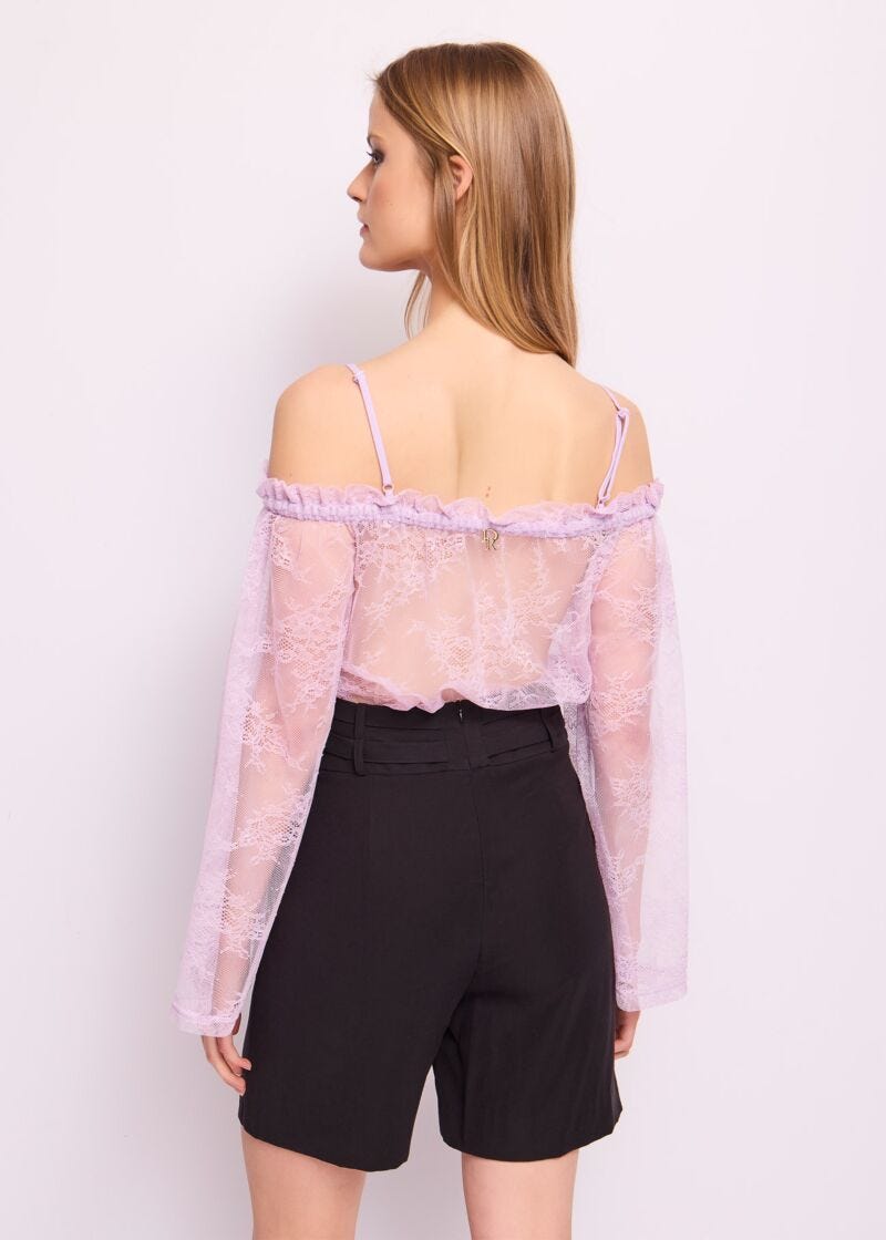 Blusa lilla in pizzo