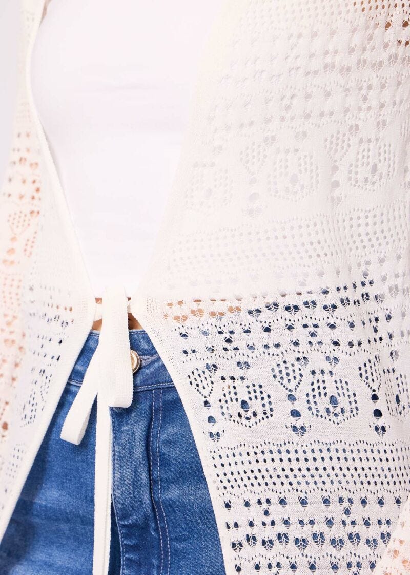 Cardigan bianco in maglia