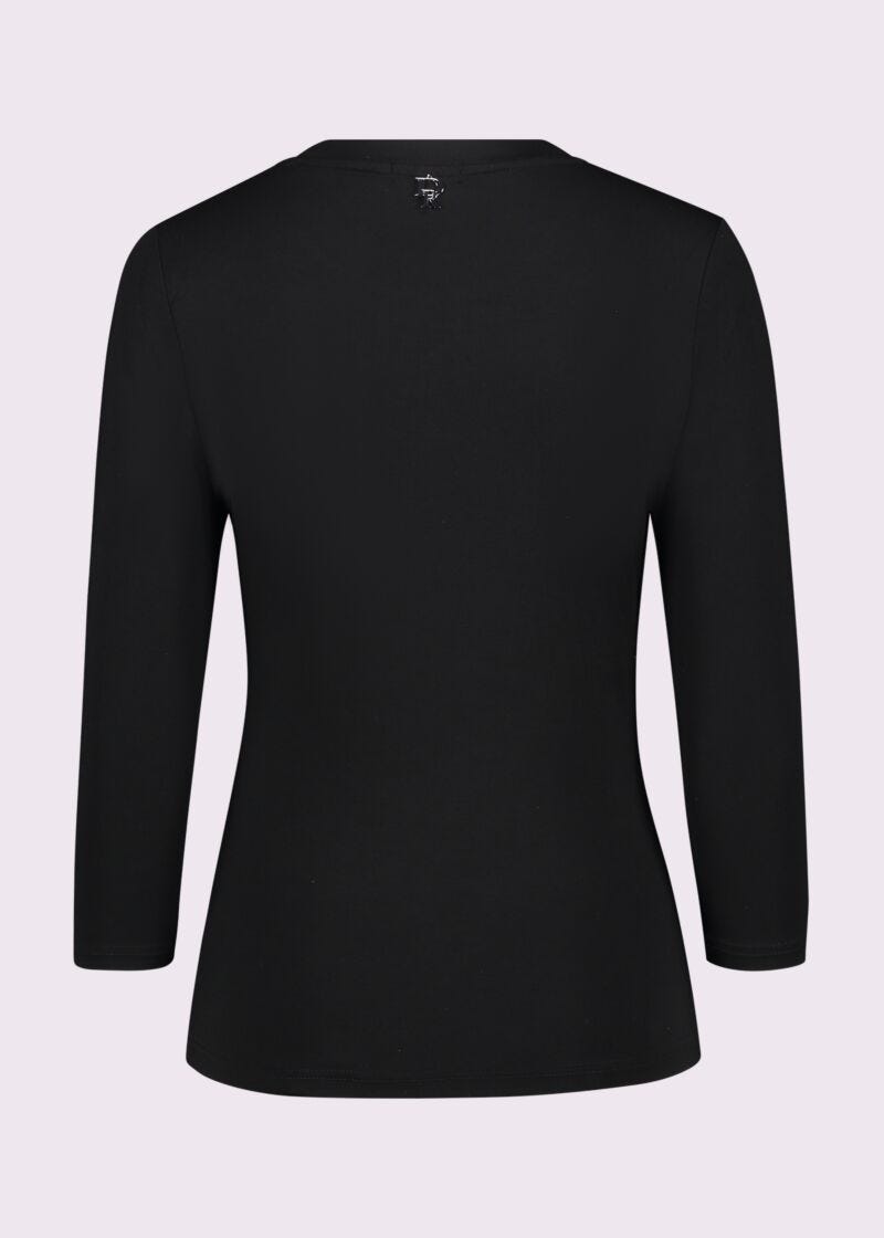 T-shirt nera con strass