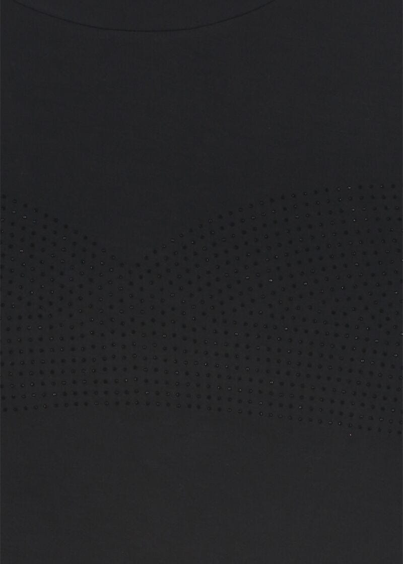 T-shirt nera con strass