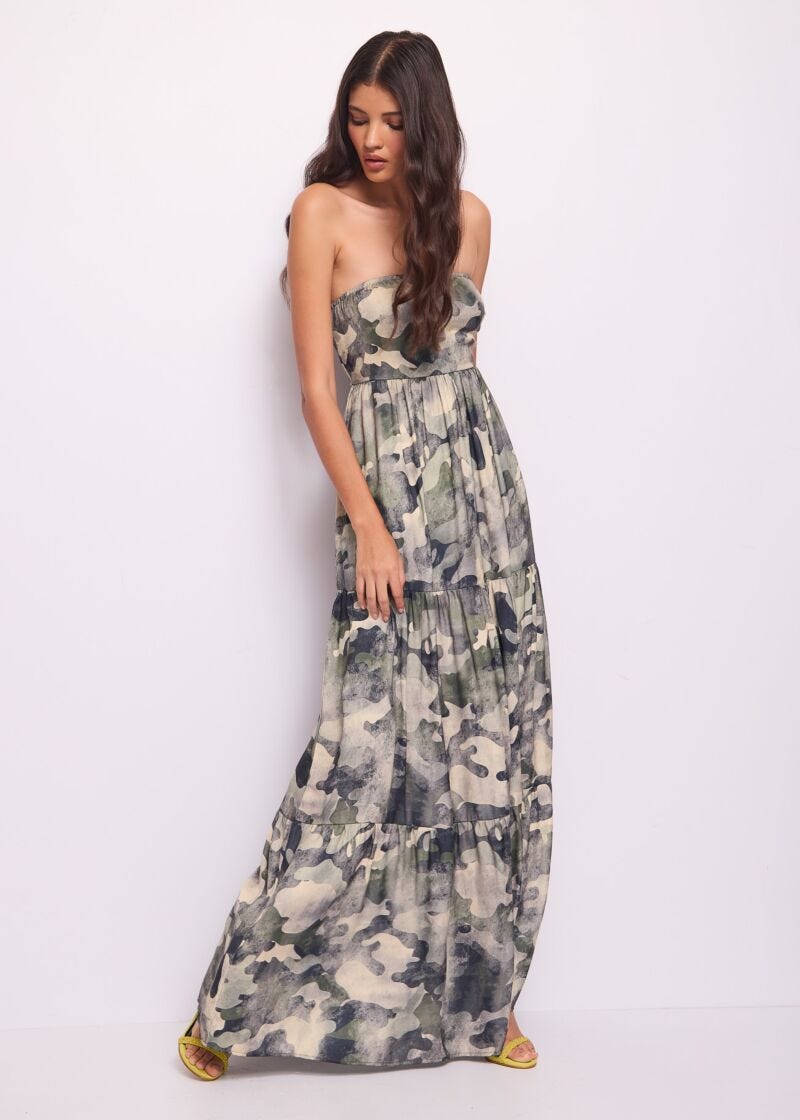 Long printed georgette dress