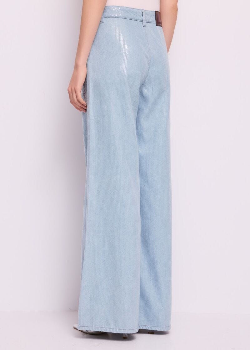Cotton jeans with sequins