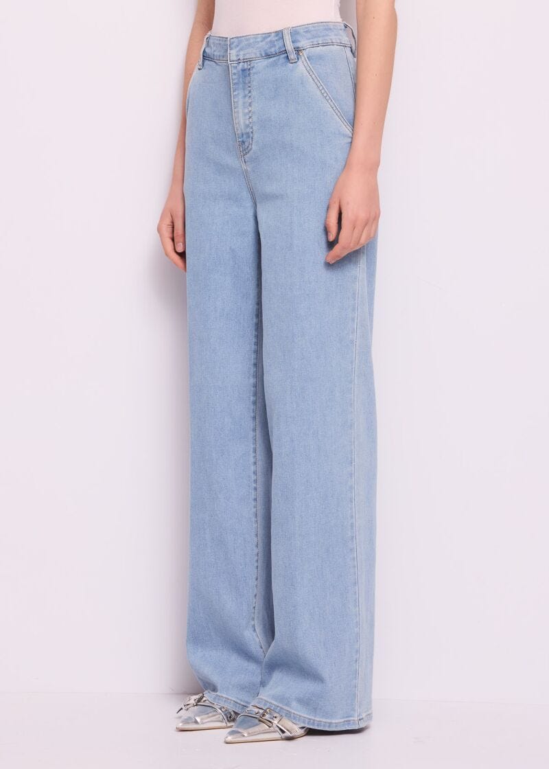 Jeans in cotone con piega