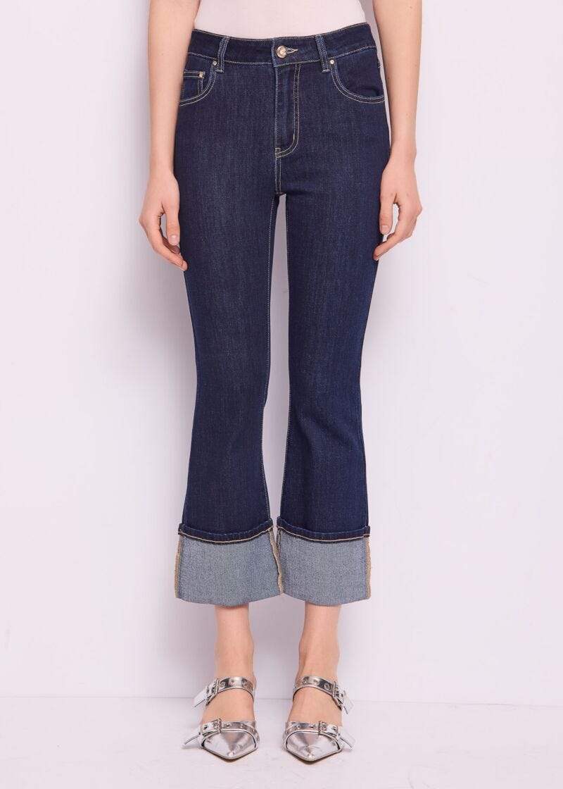 Jeans flare in cotone