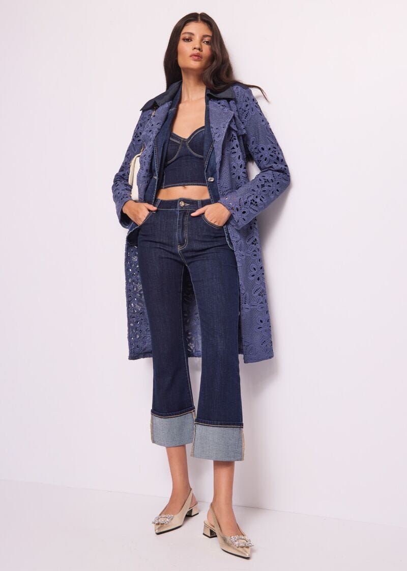 Jeans flare in cotone