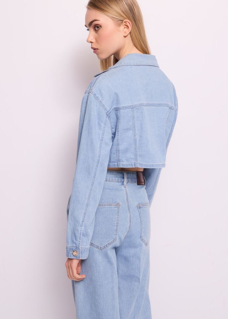 Short cotton denim jacket